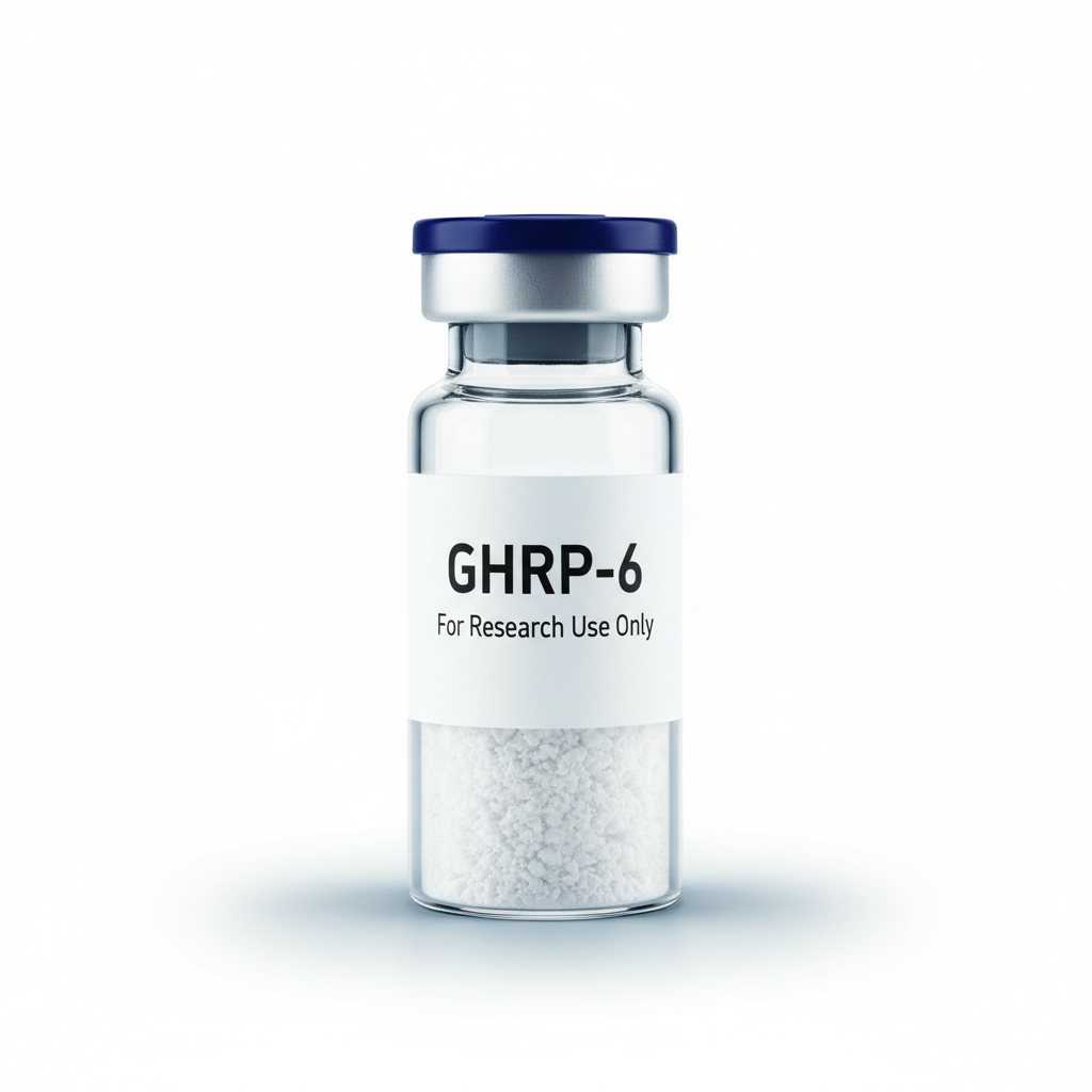 GHRP-6 peptide vial - For Research Use Only