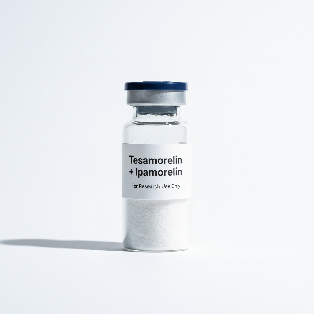 Tesamorelin + Ipamorelin peptide vial - For Research Use Only